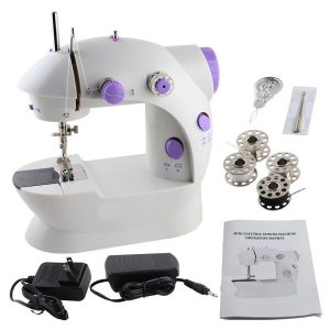 Mini Portable Sewing Machine,Kid’s Sewing Machine Handheld With 2-Speed, Double Thread, Double Speed With Light and Cutter