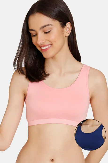 Buy Zivame Double Layered Non Wired Full Coverage Super Support Bra - Brown  Pink (Pack of 2) online